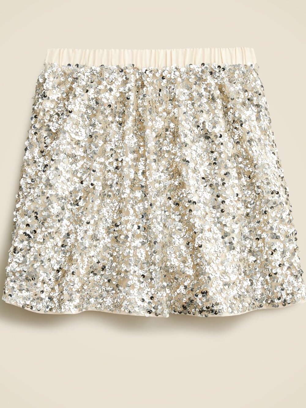 J. Crew Crewcuts Girls Sequin Skirt Silver Size Large 12 14